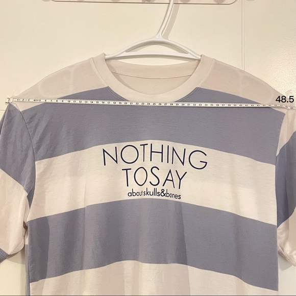 Blue & White Stripes Over-sized T-Shirt - Picture 7 of 7